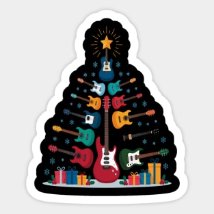 Guitar Christmas Tree Sticker